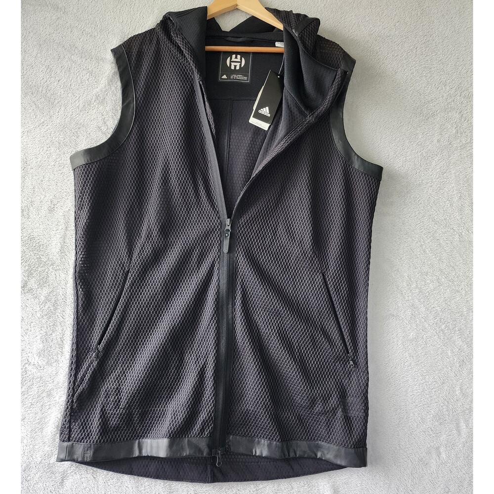 Adidas Harden Black Sleeveless Hoodie NWT